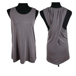 Athleta Tank Top Ultimate Crossback Gray Womens Sz S Yoga Workout Athleisure